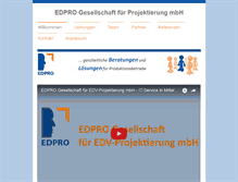 Tablet Screenshot of edpro-gmbh.com